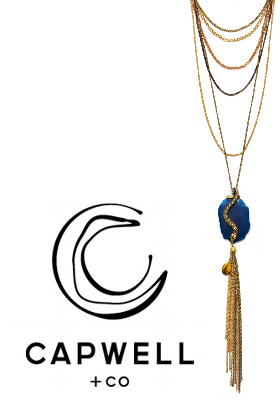 Holiday Jewelry Giveaway Capwell and Co. Snake and Faux Agate Multi Strand Pendant Necklace