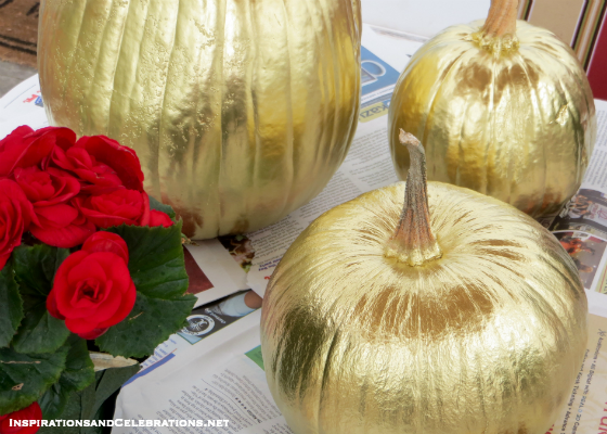 DIY Halloween Decor Tutorial - How To Create Glamorous Pumpkins - Metallic Gold Pumpkins