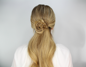 DIY Hair Tutorial Rosette Ponytail