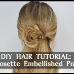 DIY Hair Tutorial Rosette Embellished Ponytail