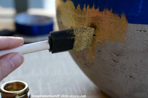 DIY Tutorial Gold Concrete Planter Pot
