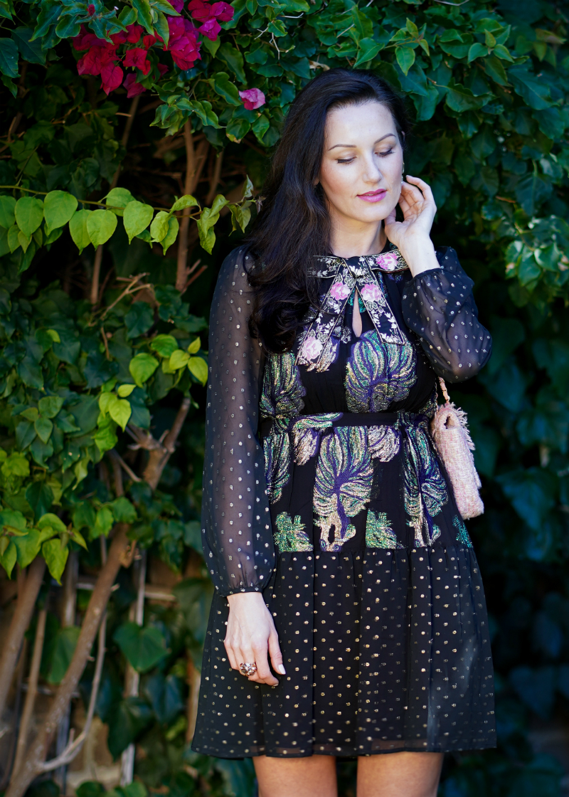 An Enchanting Way To Style a Dark Floral Dress for Fall - 2019 Fall Fashion Trends