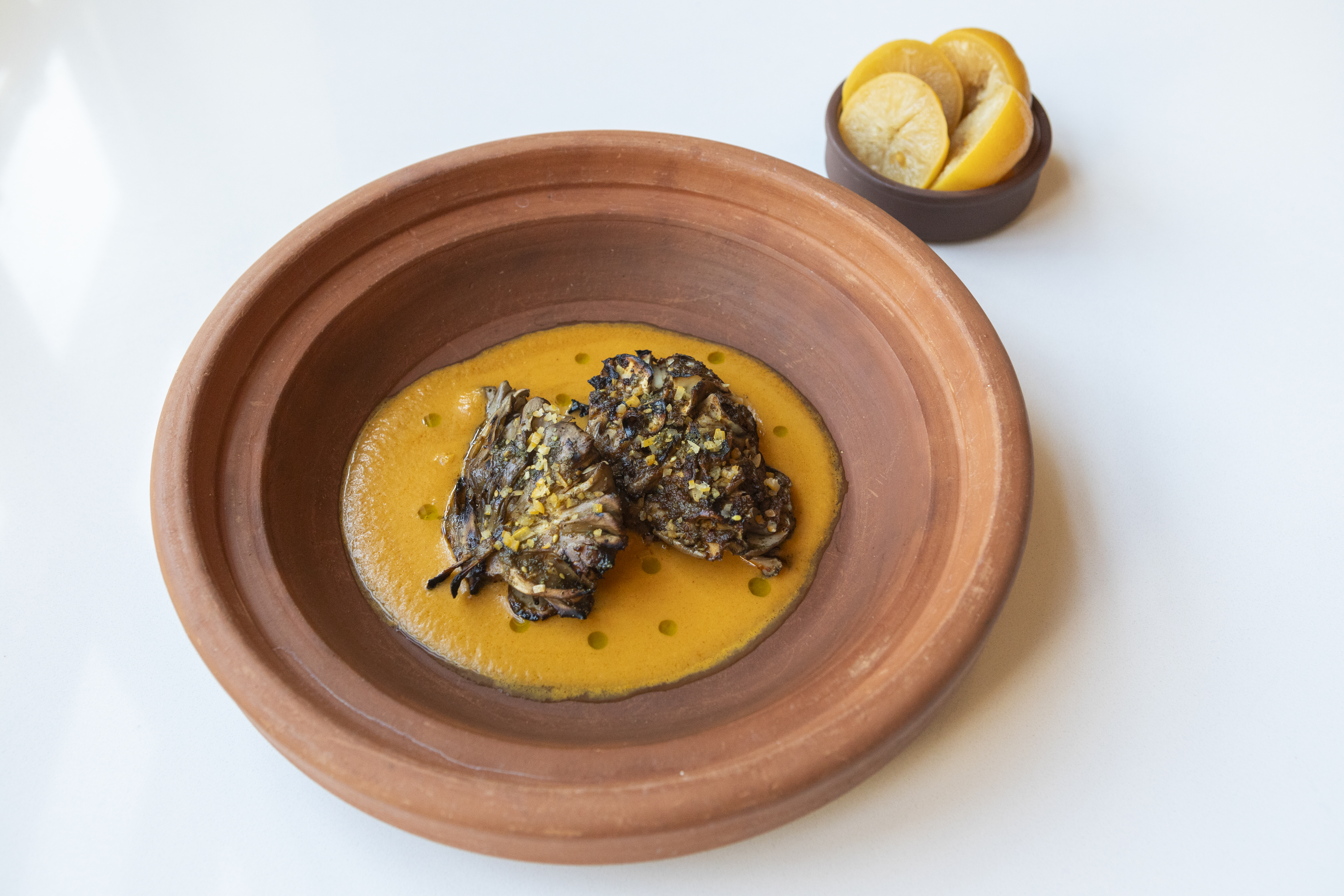 Thanksgiving Recipes by Celebrity Chefs - Grilled Mushroom with Yellow Pepper Emulsion Recipe by Sahil Sethi