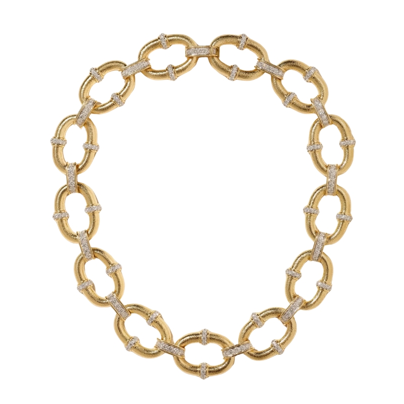 Holiday Jewelry Gifts - David Webb 18-karat gold, platinum and diamond necklace