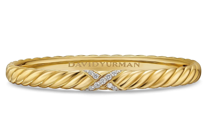 Holiday Jewelry Gifts - David Yurman Sculpted Cable x Center Station Bracelet in 18K Yellow Gold
