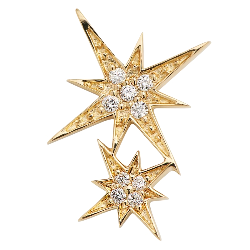 Holiday Jewelry Gifts - Sydney Evan 14k Pave Diamond Double Starburst Stud Earring