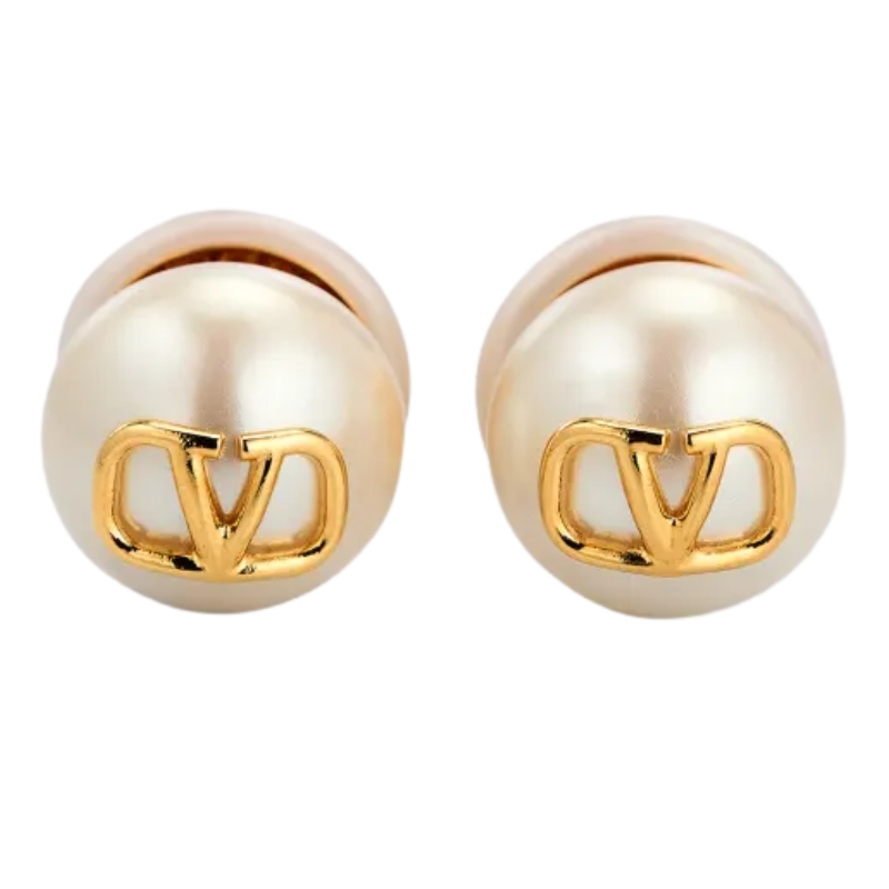 Holiday Jewelry Gifts - Valentino Garavani VLOGO Imitation Pearl Stud Earrings