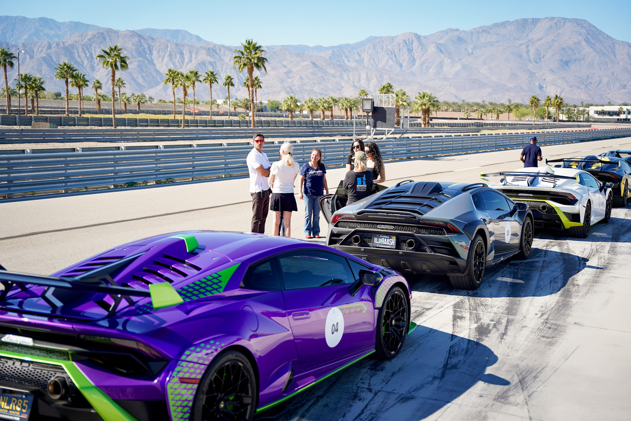 Inside the SHEdrives a Lambo Experience - Lamborghini’s Daring Dream Drive in the California Desert - Lamborghini Squadra Corse Richard Antinucci and Lamborghini Customers at The Thermal Club - Image credit Christina-Lauren Pollack