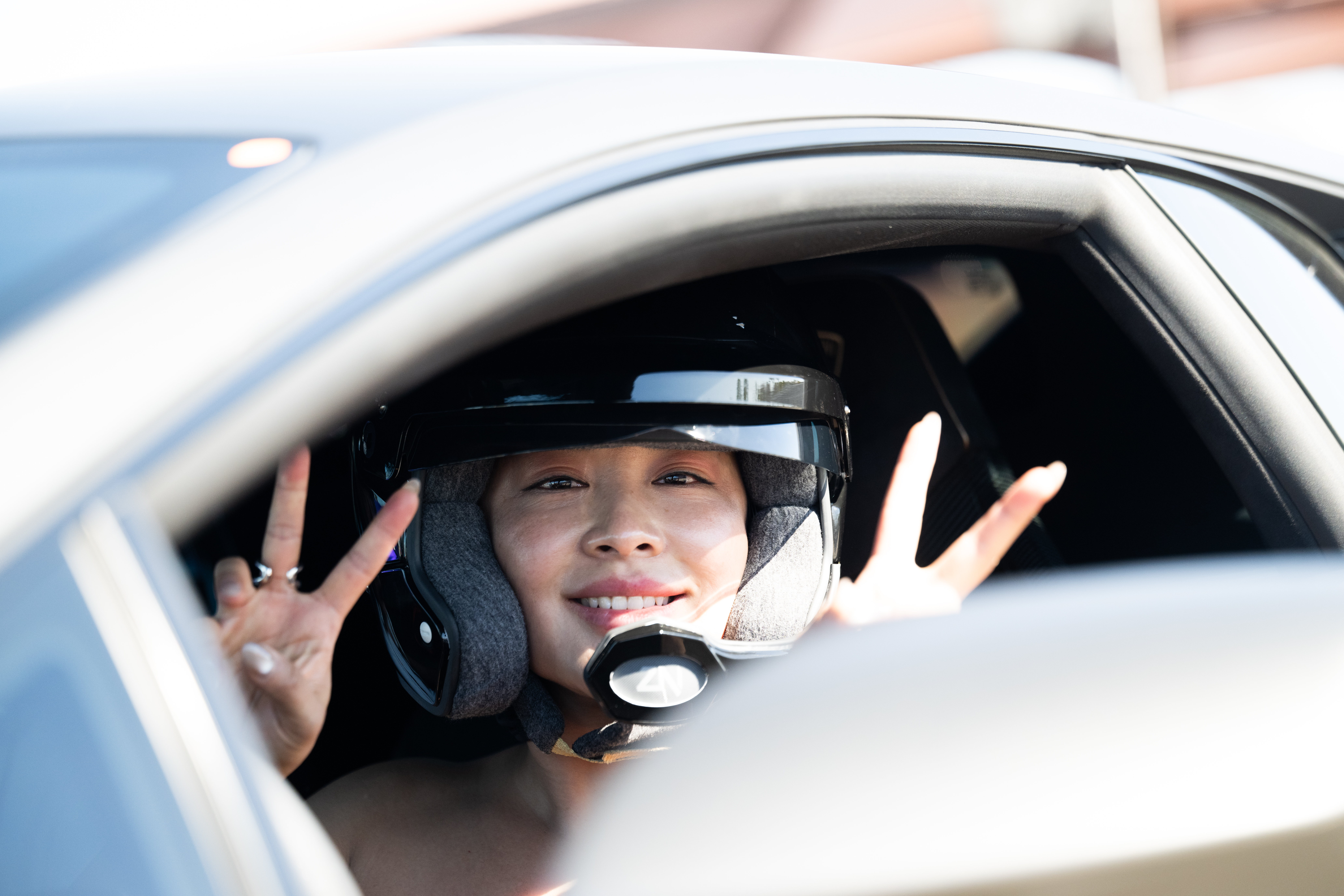 Inside the SHEdrives a Lambo Experience - Lamborghini’s Daring Dream Drive in the California Desert - Lamborghini Customer Sally at The Thermal Club - Image credit Jamey Price
