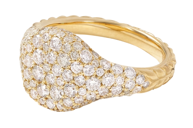 Ultra-Luxury Holiday Gifts - DAVID YURMAN Mini Chevron 18-karat gold diamond pinky ring