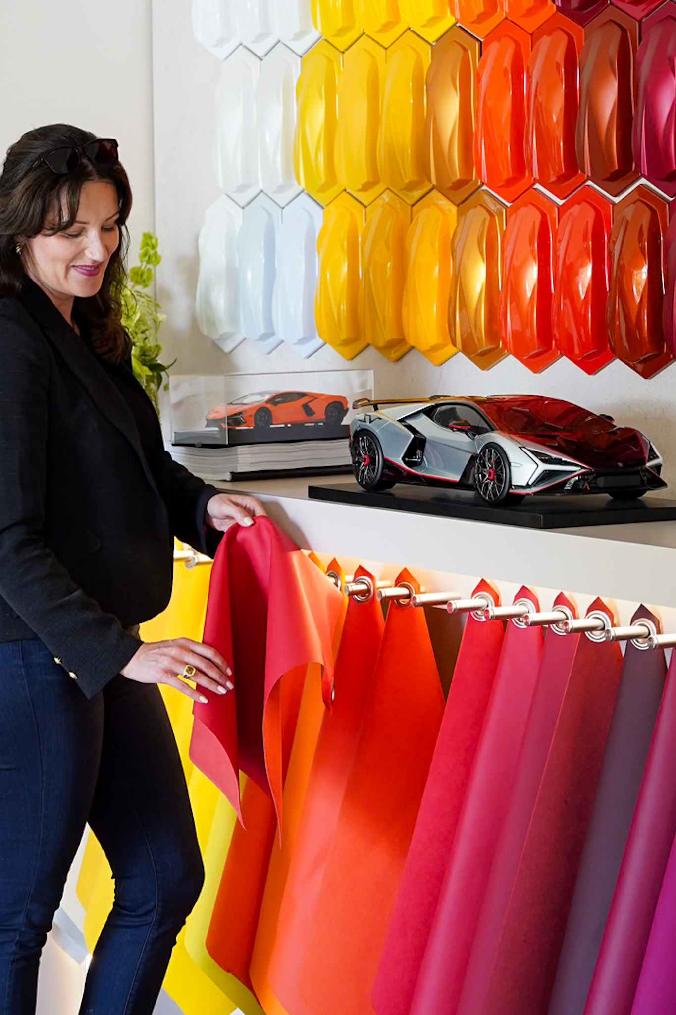Lamborghini Honors 60 Years of the Miura & Sets A New Performance Benchmark with the Revuelto SV - Christina-Lauren Pollack at Lamborghini Lounge - Image credit Samuel Cortez