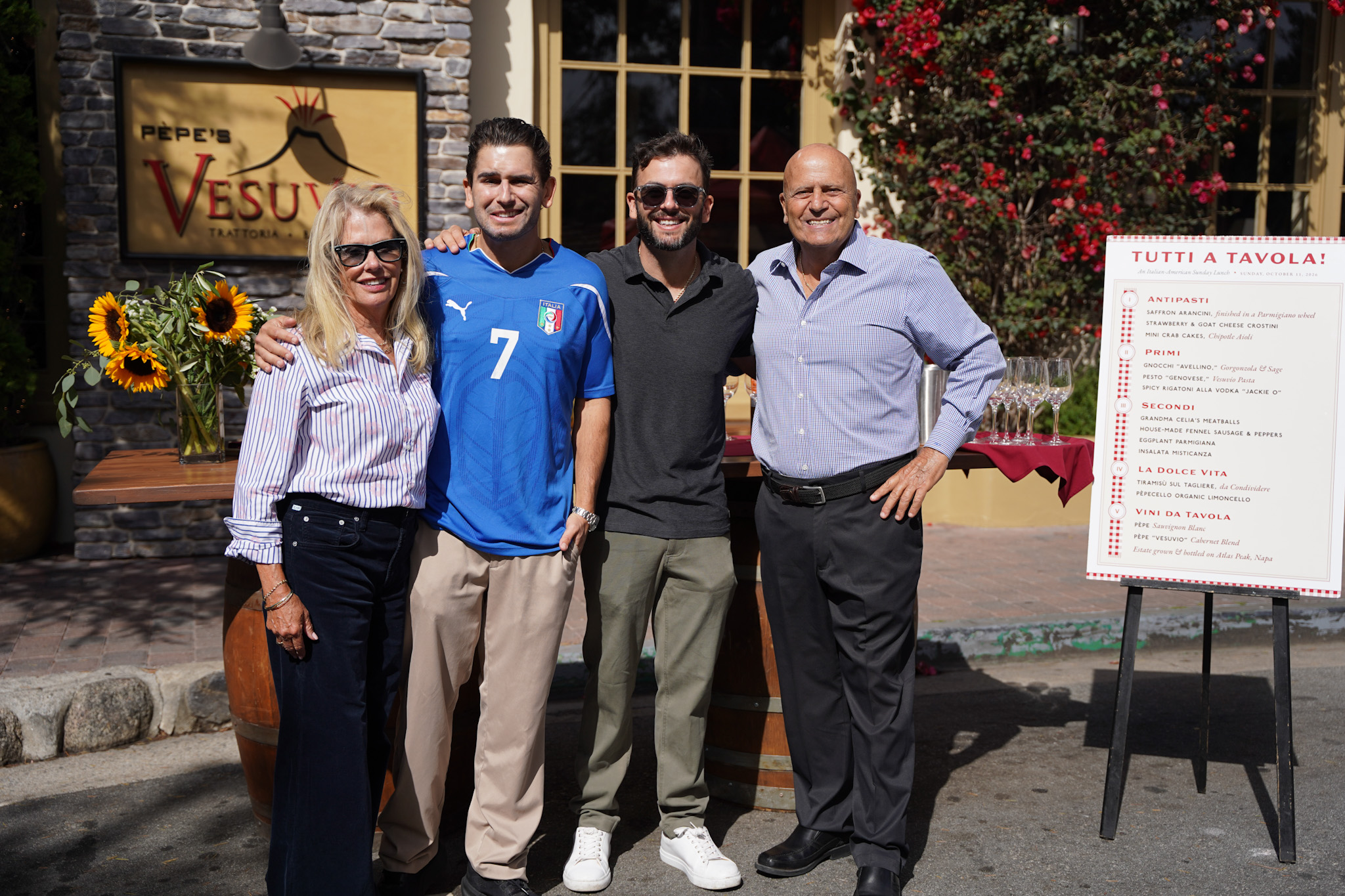 Vesuvio in Carmel-by-the-Sea Hosts A "Tutti a Tavola!" Fundraiser for The Carmel Mission Foundation - Sandra, Gian, Christian and Rich Pèpe - Image credit Christina-Lauren Pollack